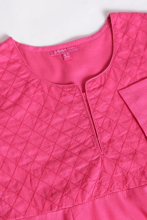 Pink Cotton Anarkali Suit image number 2