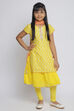 Yellow Cotton Double Layered Kurta Churidar Suit Set image number 4