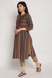 Green Cotton Straight Yarndyed Kurta image number 3