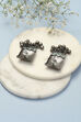 Oxidised Mint Brass Earrings image number 2