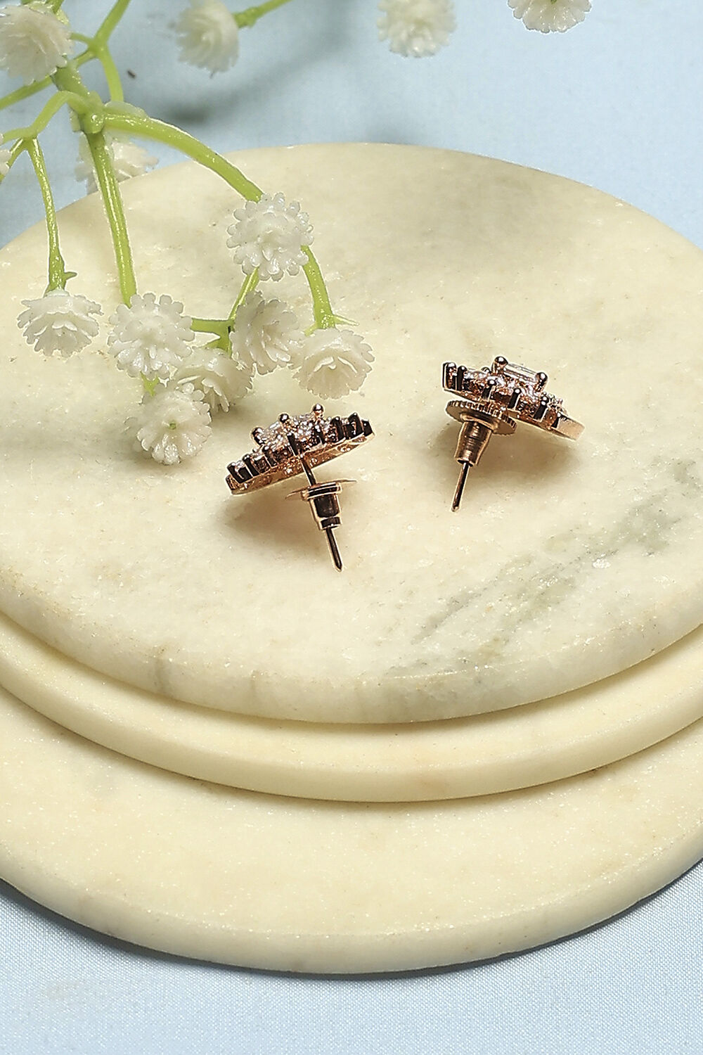 White Stone Embellished Earrings image number 2