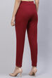 Navy Straight Poly Viscose Leggings image number 4