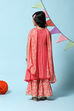 Red Rayon Flared Kurta Garara Suit Set image number 4