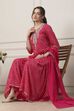 Pink Striped Yoke Design Straight Suit Set image number 0
