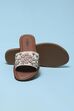 Off White Embroidered Sandals image number 3