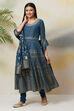 Lime Green Cotton Anarkali Kurta Churidar Suit Set image number 5