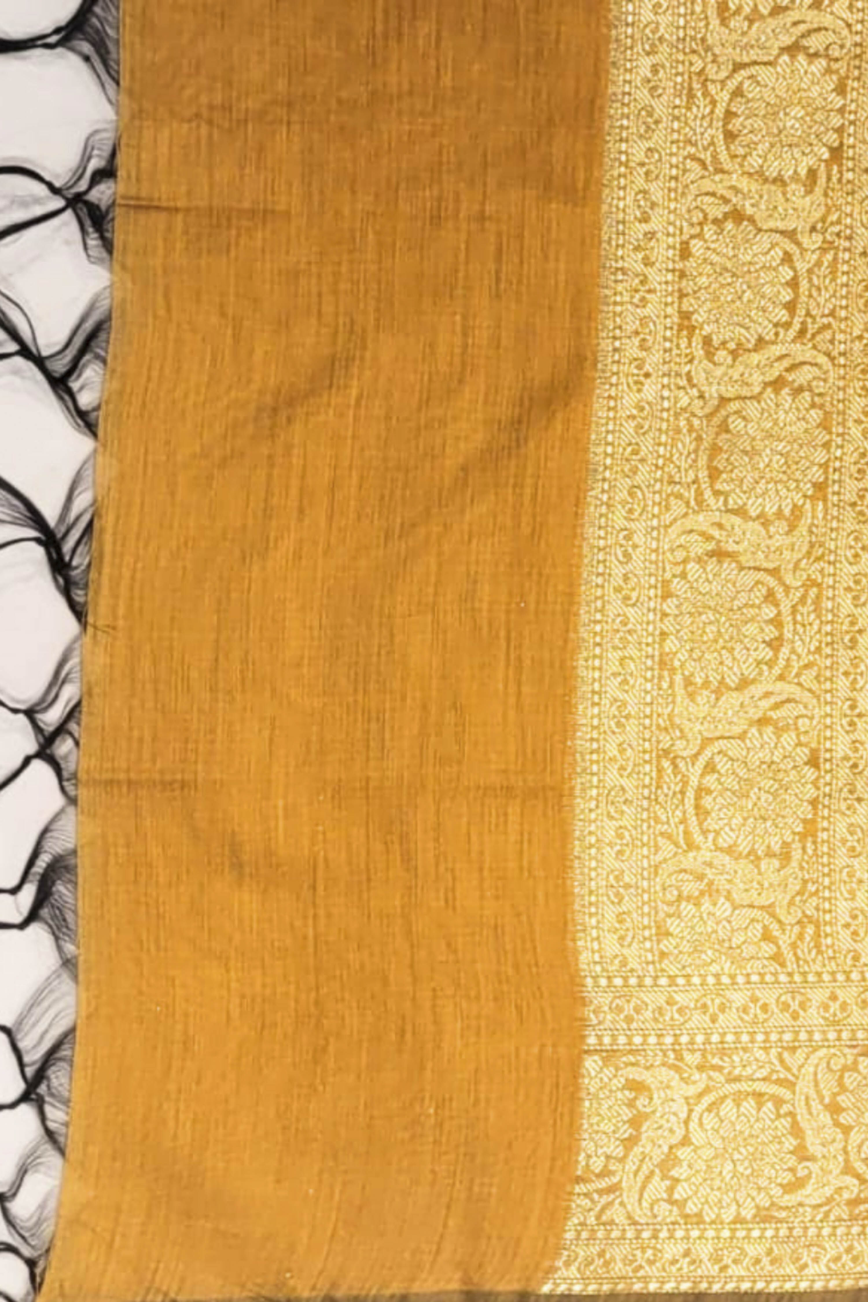 Green Chanderi Silk Printed Unstitched Suit Set image number 3