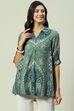 Teal LIVA Straight Printed Shirt image number 0