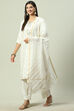 Off White Cotton Silk Straight Kurta Palazzo Suit Set image number 5