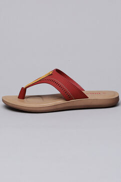 Orange And Red Pu Formal Flats image number 2