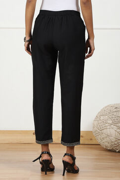 Black Art Silk Pants image number 5