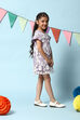 Lilac Nylon A-Line Dress image number 3