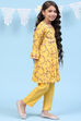 Yellow Rayon Kalidar Printed Kurta Set image number 5