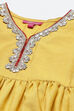 Ochre Yellow Nylon Flared Kurta Salwar Suit Set image number 1