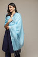 Turquoise Cotton Blend Dupatta image number 1