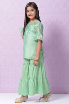 Green Art Silk Straight Kurta Set image number 3