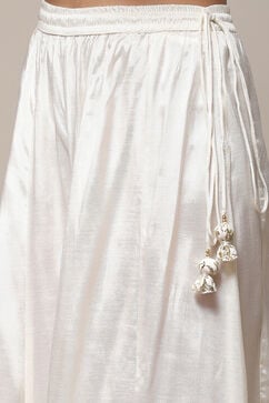 Ivory Cotton Anarkali Kurta Sharara Suit Set image number 2
