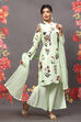 Rohit Bal Mint Green Cotton Blend Straight Kurta Suit Set image number 6