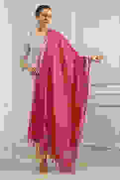 Pink Cotton Solid Dupatta image number 1