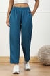 Beige Solid Mid-Rise Regular Pants image number 4