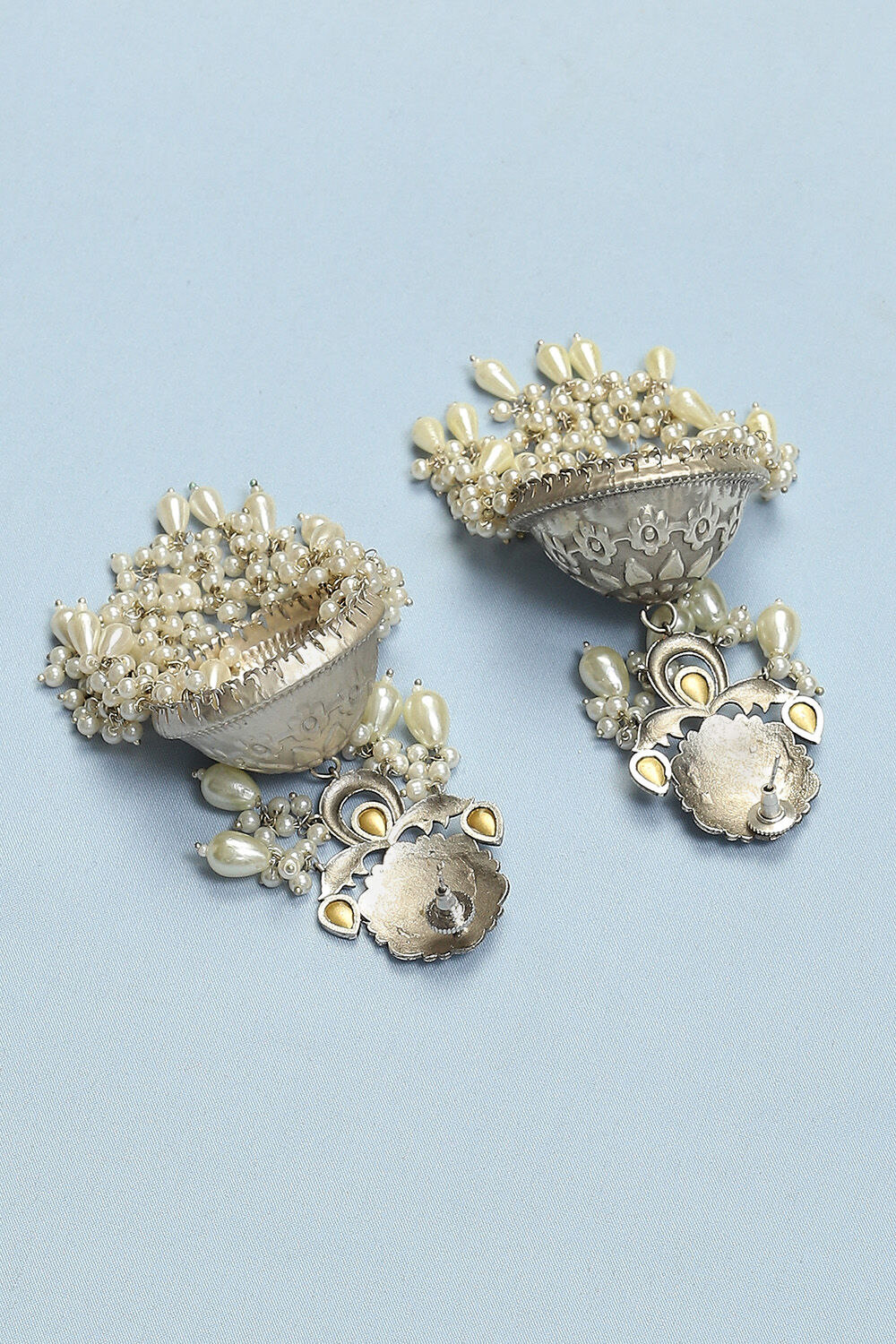 Oxidised Silver Brass Earrings image number 2