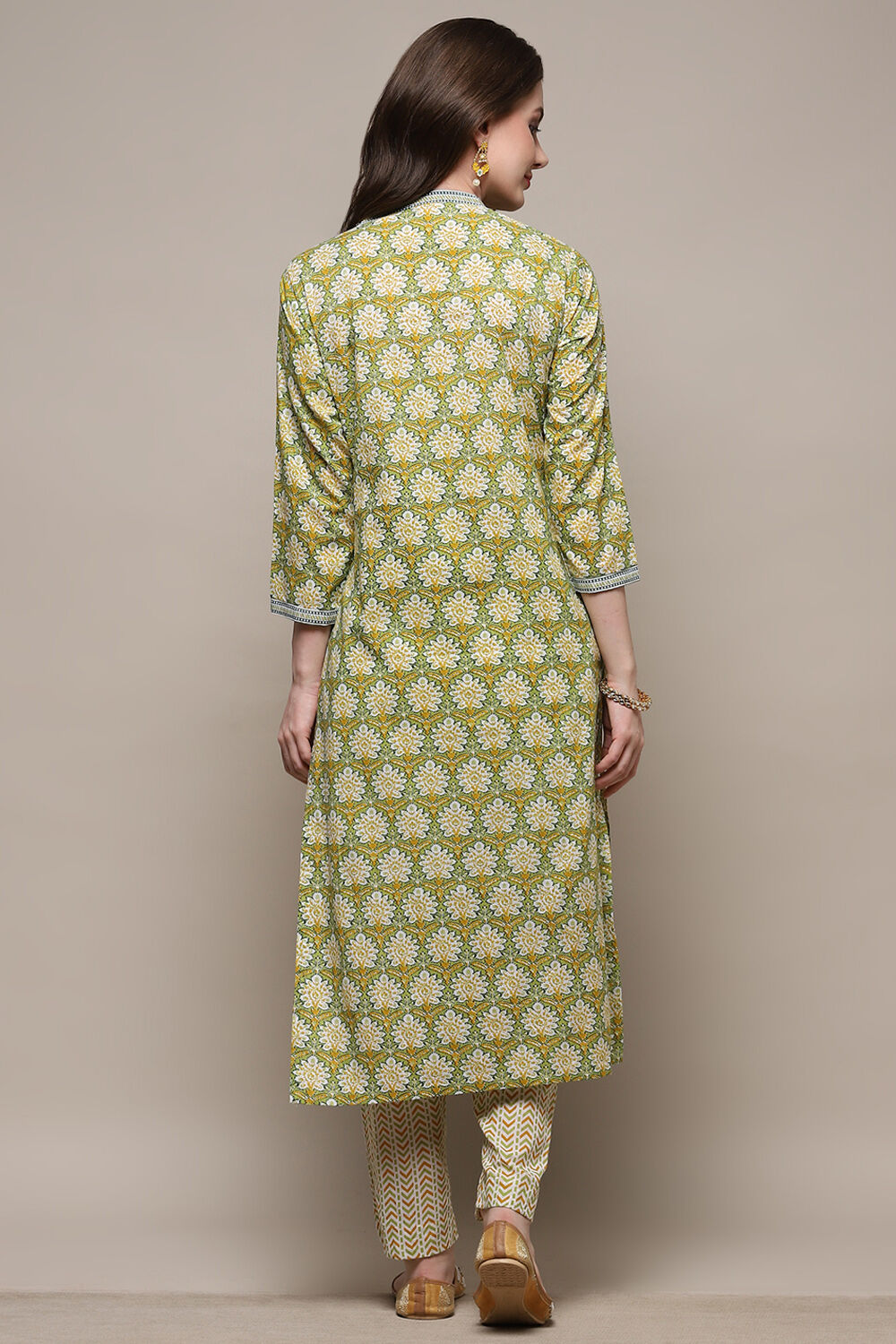 Blue Cotton Screen Printed Unstitched Suit Set image number 6