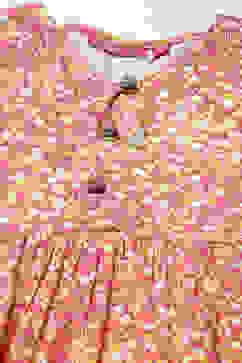 Coral Viscose Flared Printed Dress image number 1