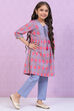 Blue Cotton Straight Printed Kurta Set