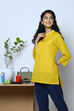 Black Cotton Flax Solid Kurti image number 0