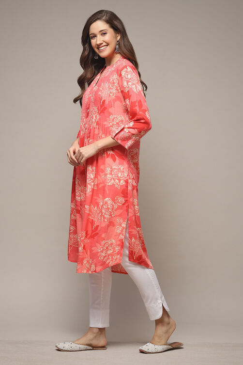 Coral LIVA Straight Printed Kurta image number 3