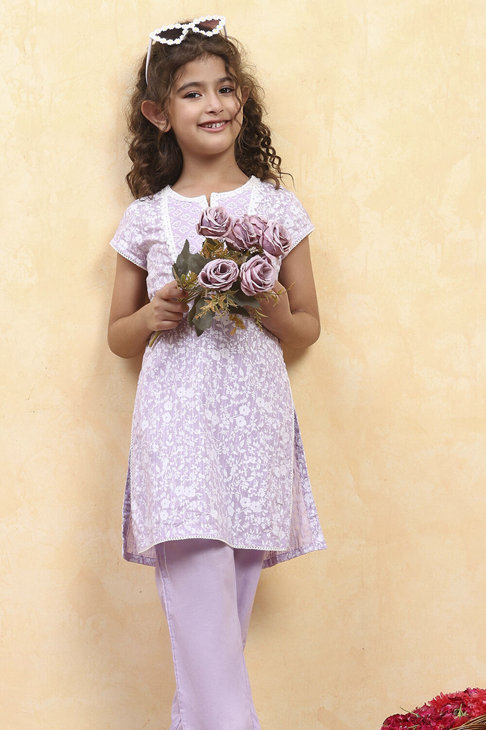 Green Cotton Straight Printed Kurta Pants Set image number 7