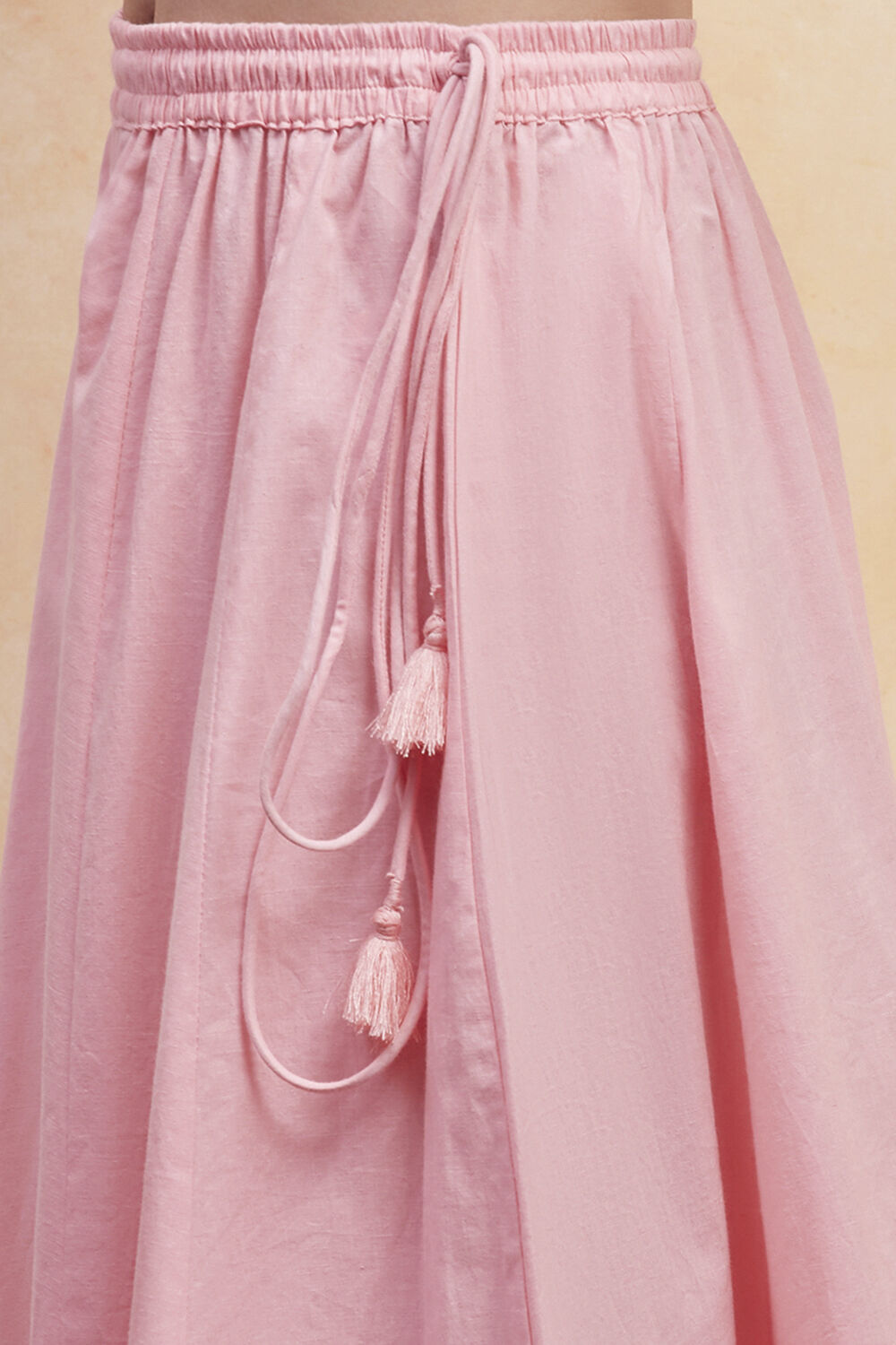 Pink Cotton Strappy Straight Kurta Sharara Set image number 2