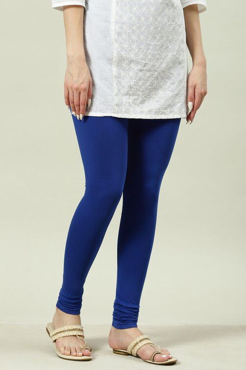 Camel Cotton Blend Solid Churidar image number 2