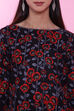 Black Cotton Straight Printed Kurta image number 3