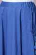 Blue Cotton Silk Front Open Kurta Skirt Suit Set image number 4