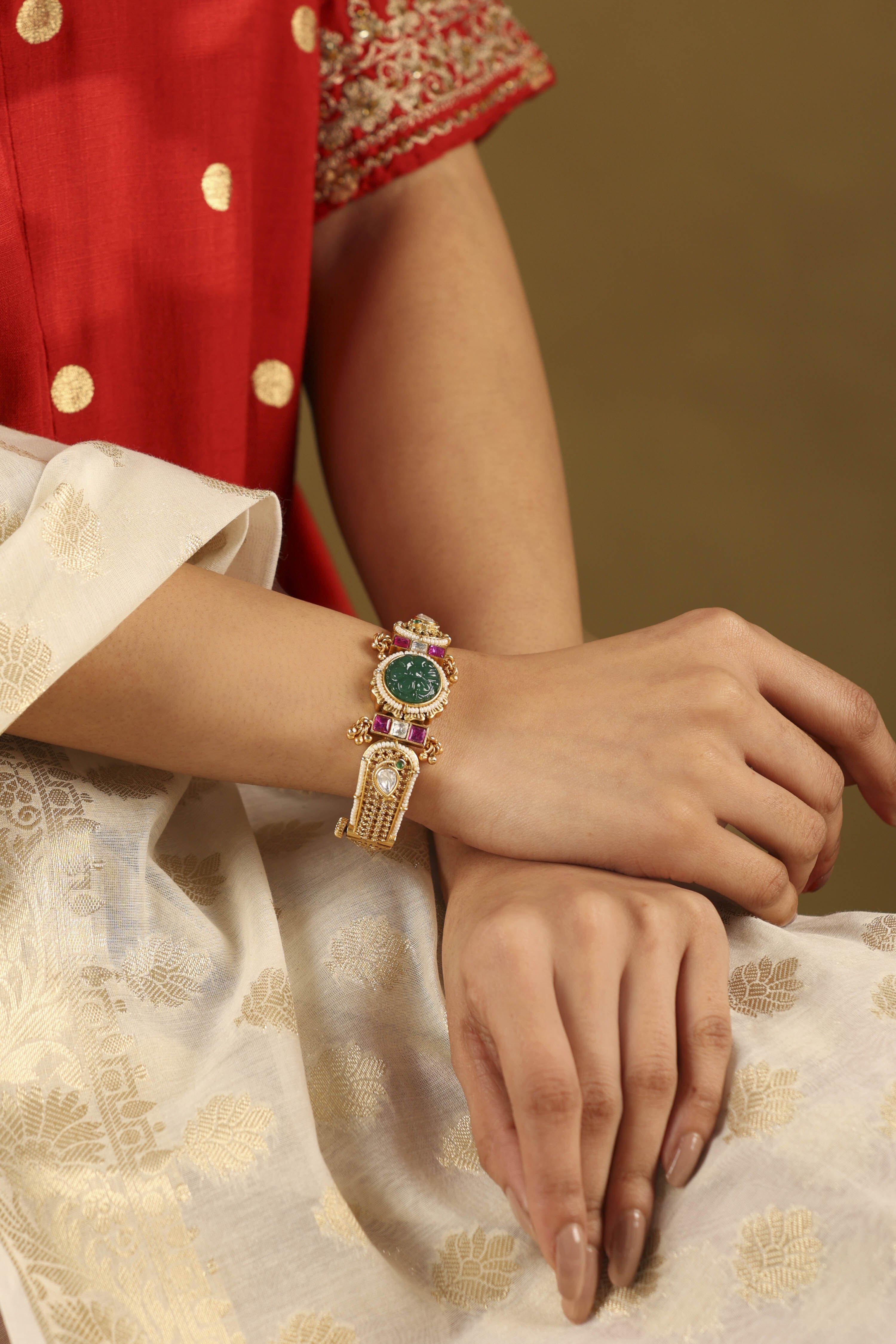 Green Brass Bracelet image number 3