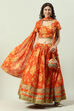 Orange Cotton Lehenga Set image number 7