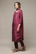 Blue Art Silk Straight Kurta Regular Pant Suit Set image number 5