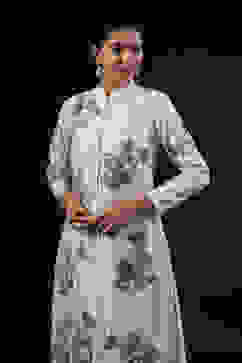 Rohit Bal Ivory Cotton Silk Straight Printed Suit Set image number 1