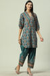 Sage Green Cotton Straight Kurta Salwar Pant Suit Set image number 0