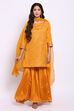 Yellow Art Silk Kurta Garara Suit Set image number 2