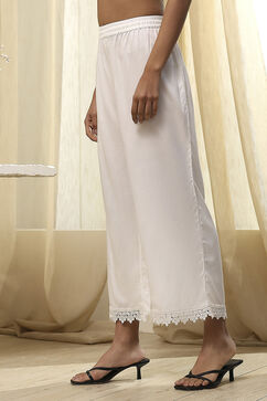 Off-White Viscose Solid Straight Palazzo image number 2