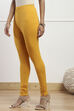 Camel Cotton Blend Solid Churidar image number 2