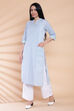 Mint Green Straight Cotton Printed Kurta image number 2