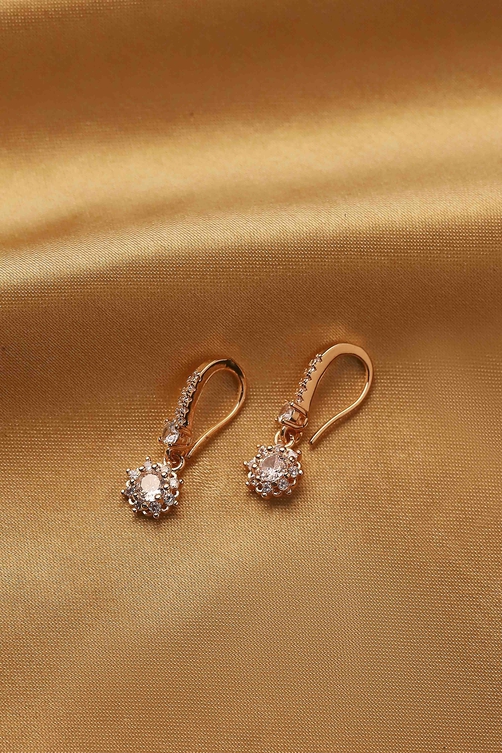 White Brass Cz Drop & Danglers image number 0