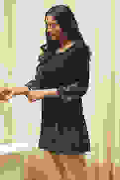 Black Daffodil Straight Printed Kurti image number 5