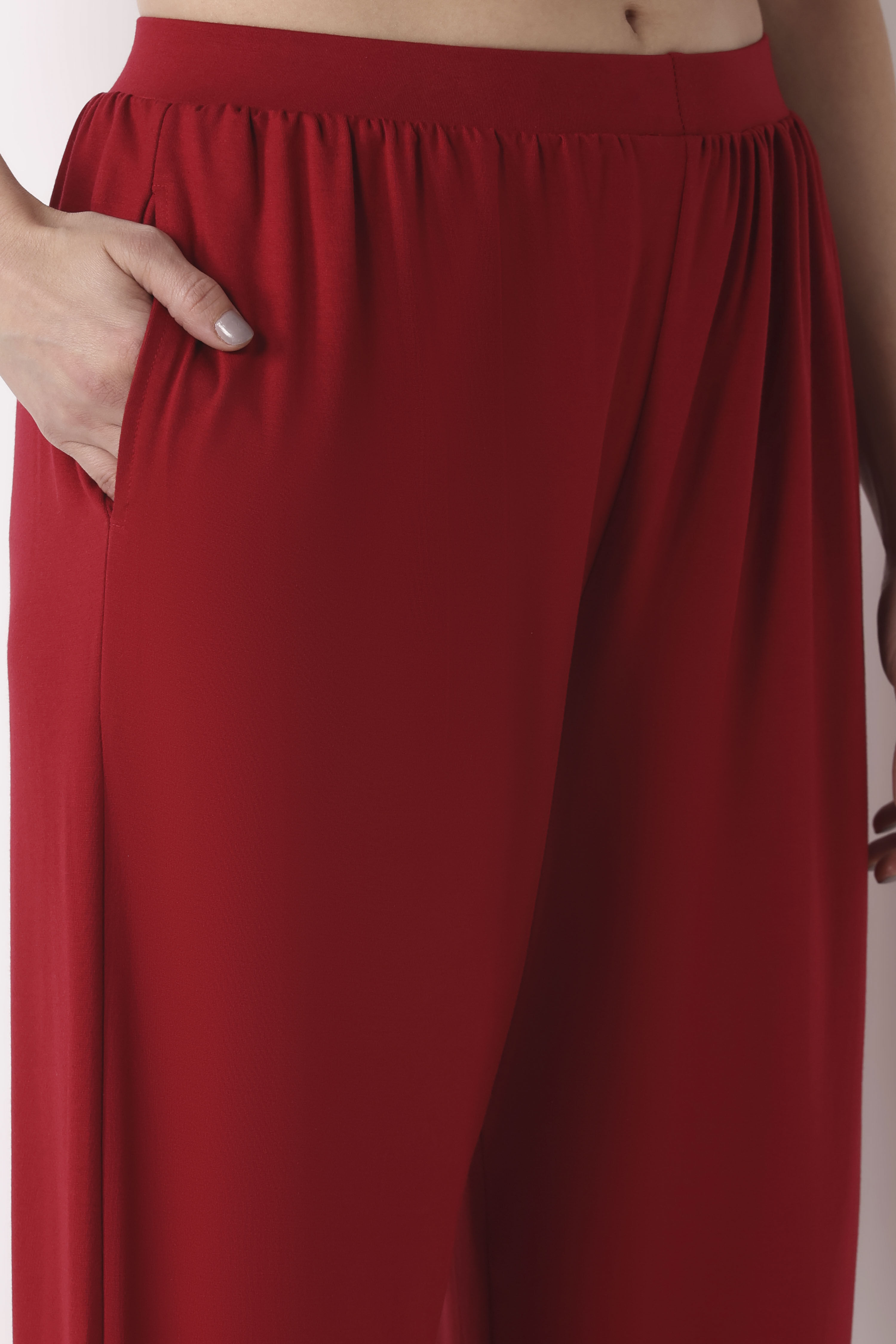 Beige Viscose Lycra Harem Pants image number 1