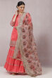 Coral Viscose Straight Kurta Garara Suit Set image number 4