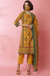 Sage Green Cotton Straight Kurta Slim Pant Suit Set image number 5