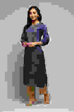 Teal Viscose Straight Printed Kurta image number 2